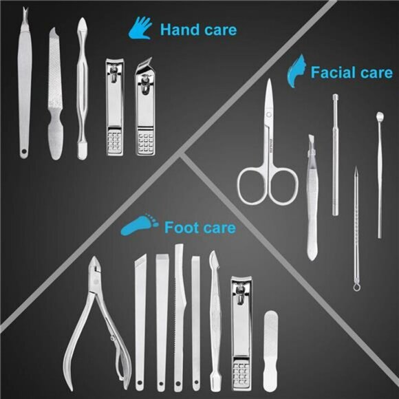 Professional Nail Clippers Set Manicure Pedicure Kit 18 Piece Grooming Tools - Picture 4 of 7